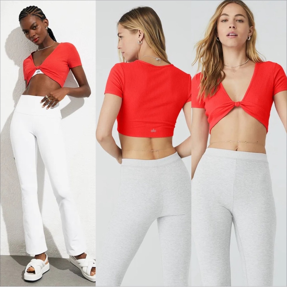 ALO Yoga Ribbed Knotty Short Sleeve